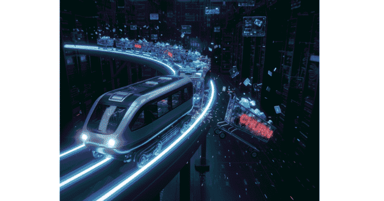 Ecommerce carts train showing one derailing cart labeled “churn” representing how is churn rate calculated - Ecommerce Churn Rate