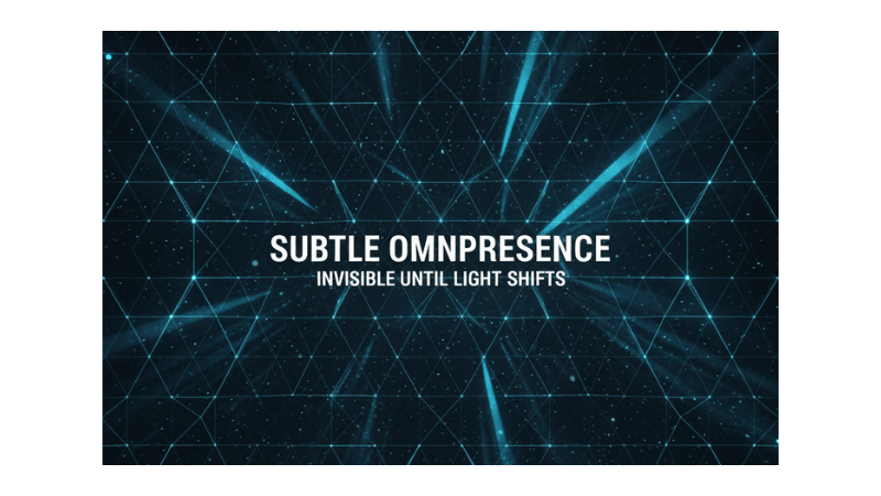 A repeating pattern that becomes invisible until light shifts — subtle omnipresence.