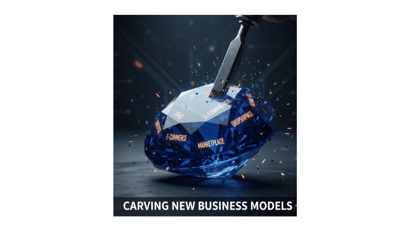 A chisel carving a single raw gem into distinct shapes — each facet stamped with a model name.