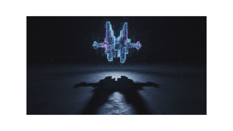 Shadow forming shape before the object exists.